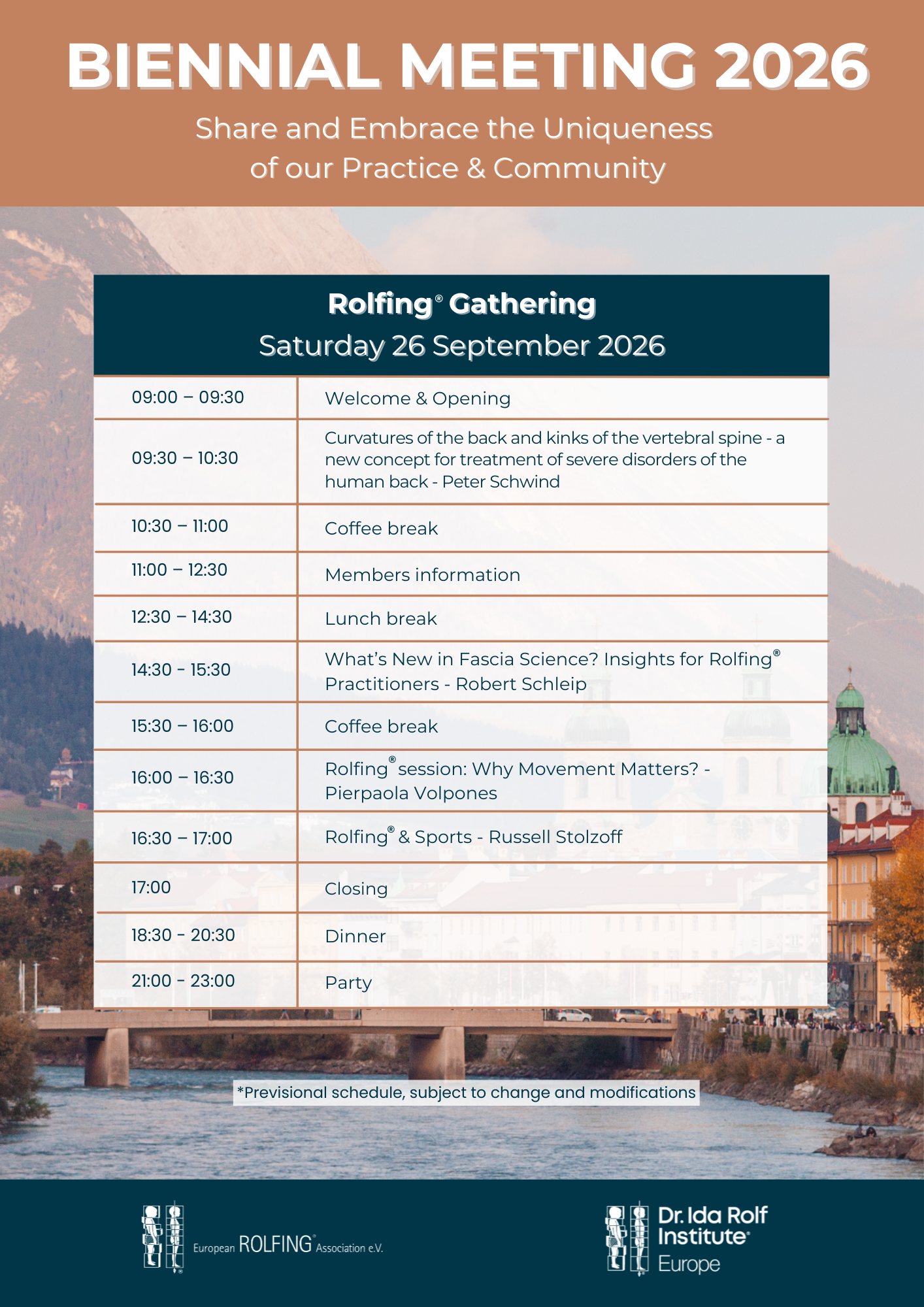  Biennial Meeting 2026 Lectures Timetable